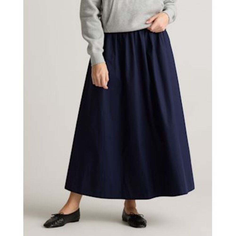 Quince Navy Blue Maxi Skirt